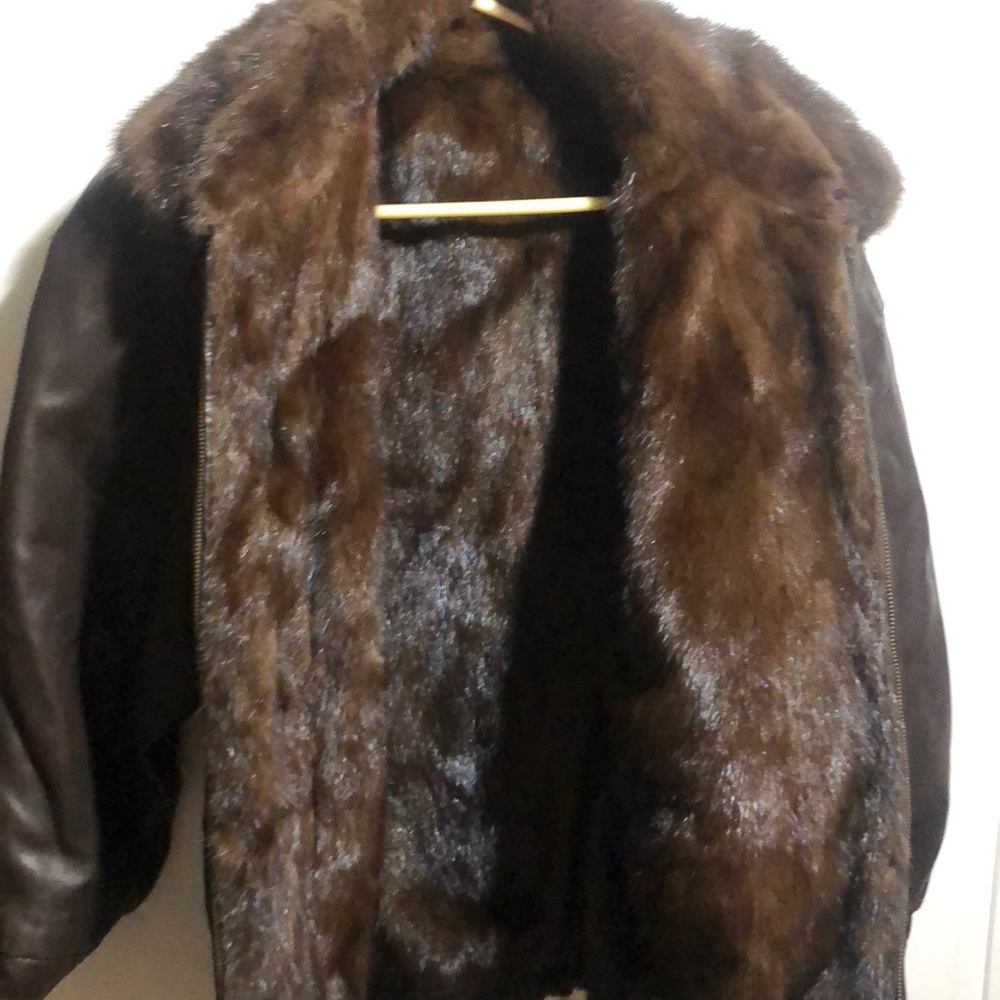 Leather/mink jacket - Picture 2 of 2